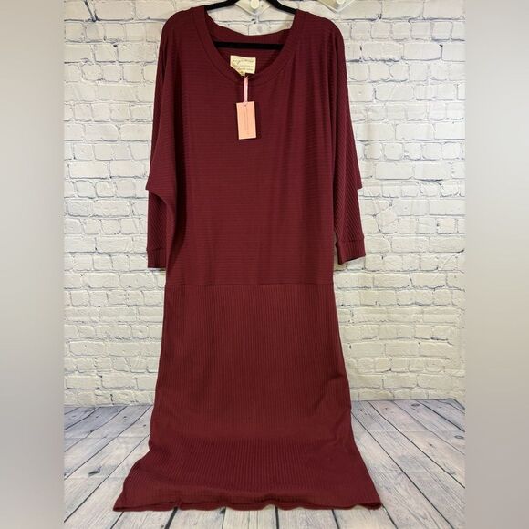 Evys Tree Merlot The Lucinda Classic Minimalist Business Casual Maxi Dress XL - Picture 1 of 10